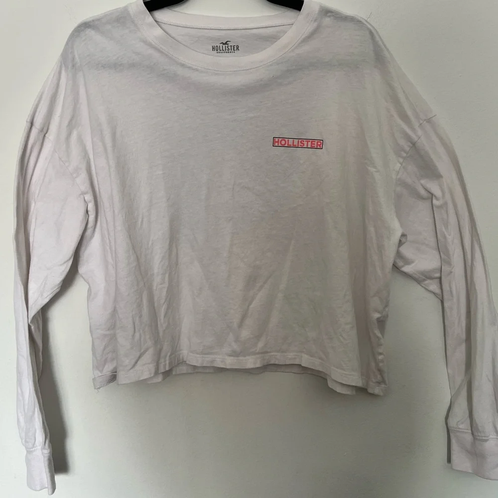 Hollister White Graphic Long Sleeve Tee - Picture 1 of 3